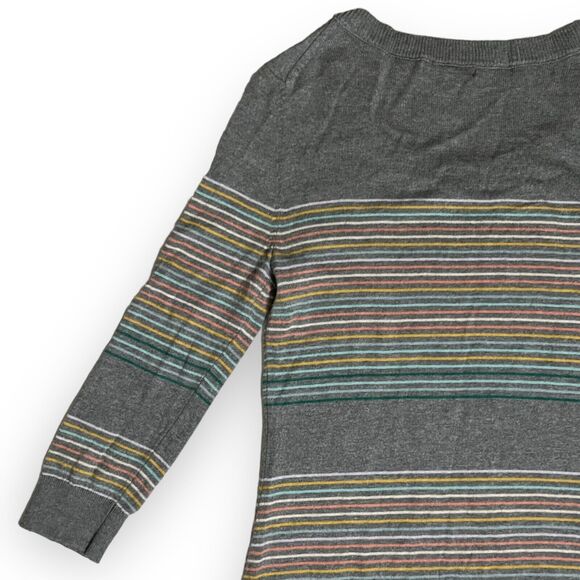 Gap Women's "Crazy" Gray & Multicolor Stripe Round Neck Pullover Sweater Size XS - Picture 6 of 12
